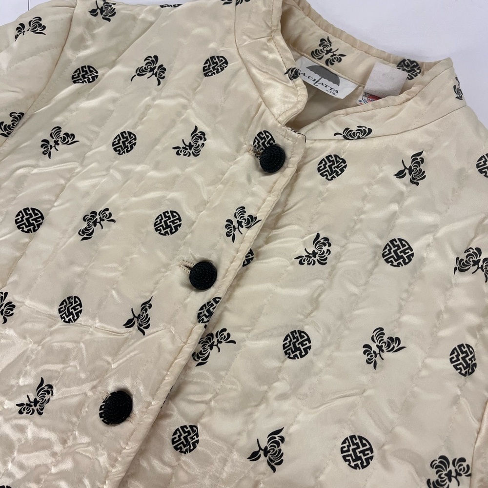 Vintage F.A. Chatta mandarin collar satin jacket